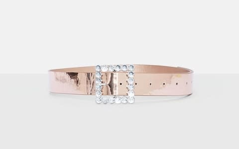 Rose Gold Diamante Buckle Belt - Credit: Missguided