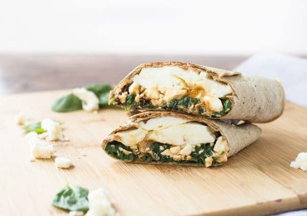 Spinach-Feta Egg White Wrap