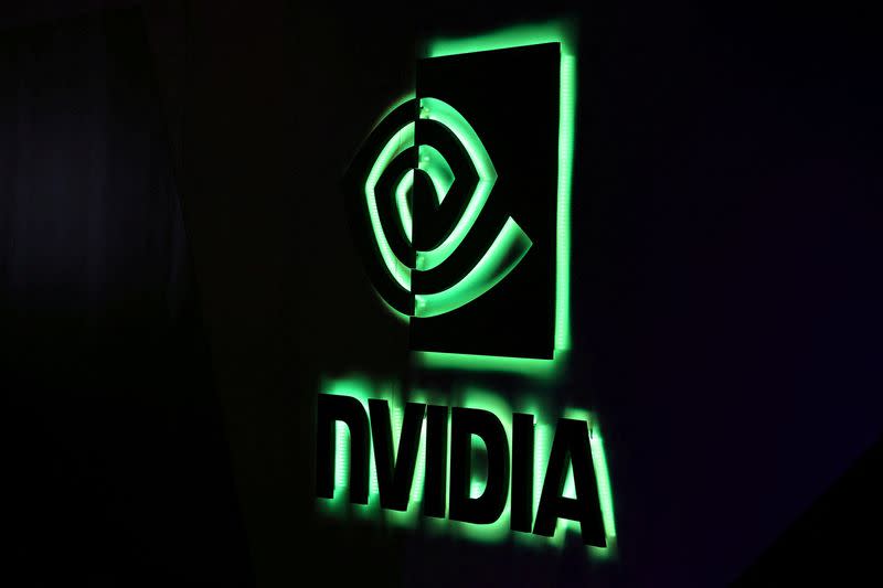 FILE PHOTO: NVIDIA logo shown at SIGGRAPH 2017