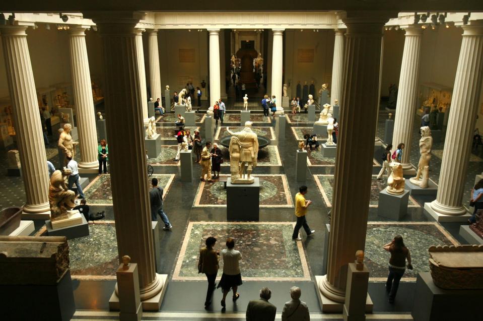 A view of the Greek and Roman classical art galleries at New York's Metropolitan Museum of Art