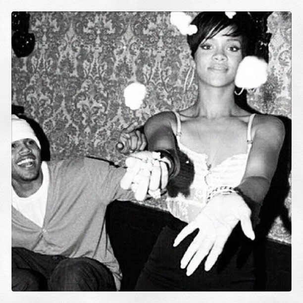 On her 25th birthday, Rihanna uploaded this throwback photo of her and Brown from when they celebrated her 20th.