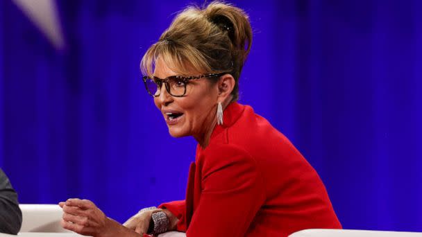 FILE PHOTO: Former Alaska Governor Sarah Palin speaks at the Conservative Political Action Conference (CPAC) in Dallas, Texas, U.S., August 4, 2022.  (Shelby Tauber/Reuters)
