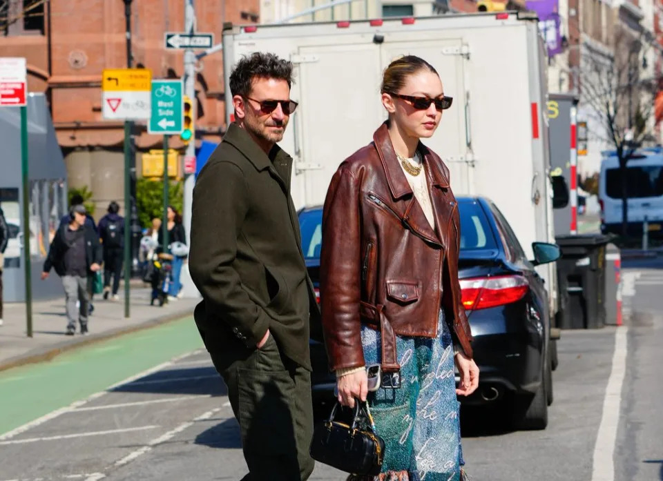 Gigi Hadid and Bradley Cooper stroll through the streets of New York last February