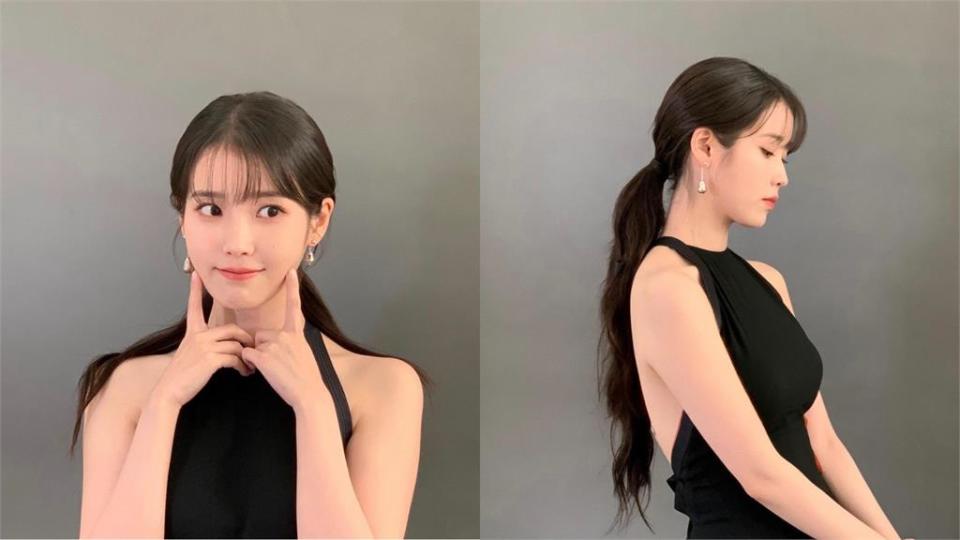 IU「禮服大挖空」罕露性感！魅惑姿勢洩「90度直角肩」美顏爆擊全網