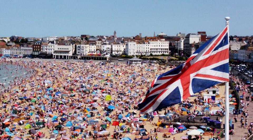 People on the beach in Margate, Kent (Gareth Fuller/PA) (PA Wire)