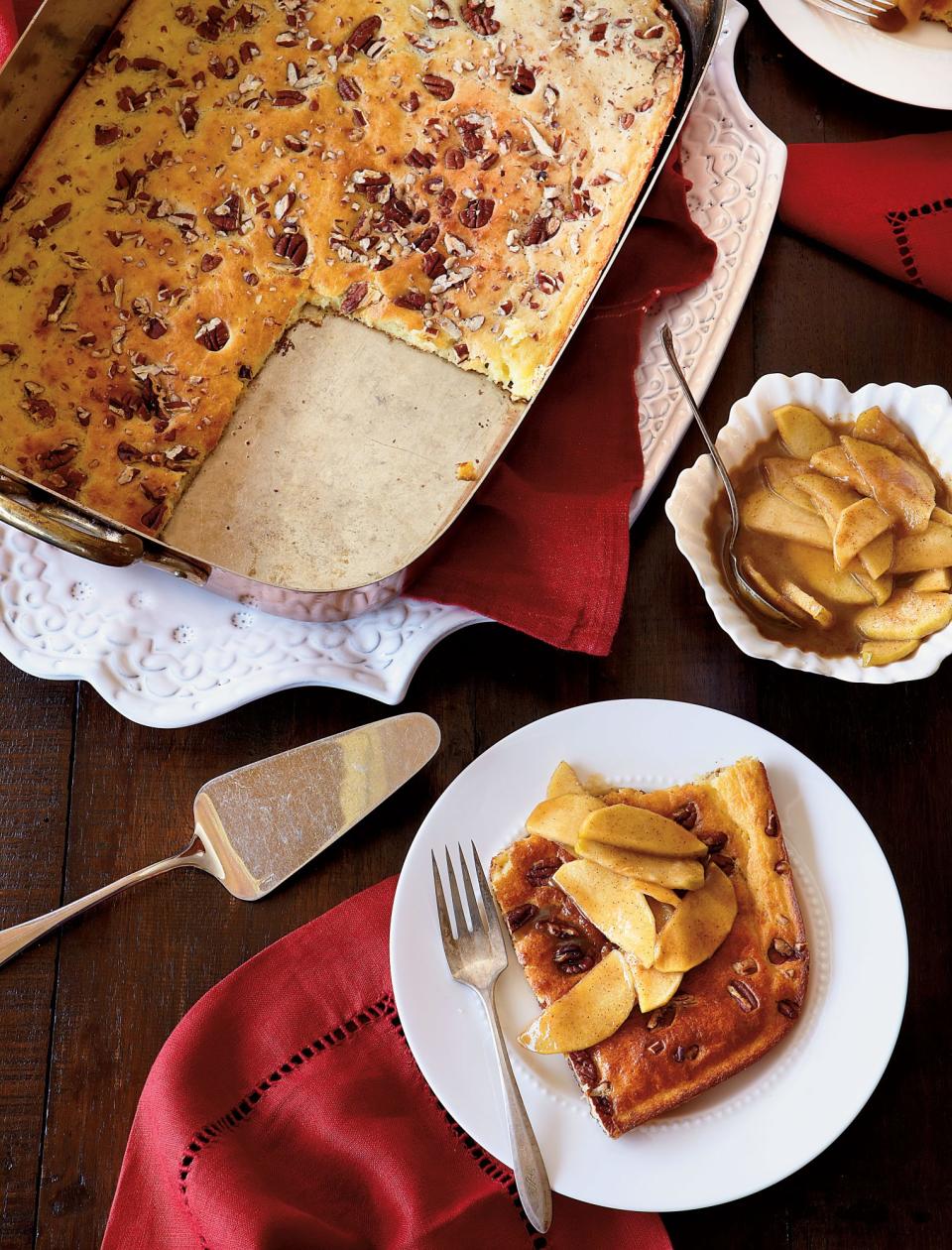 Pecan Pancake with Caramel-Apple Topping