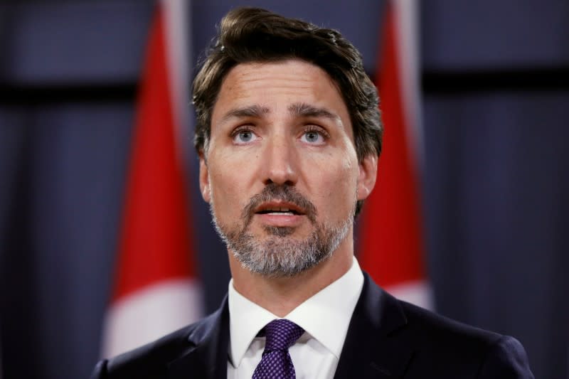 Canada's PM Trudeau attends a news conference in Ottawa