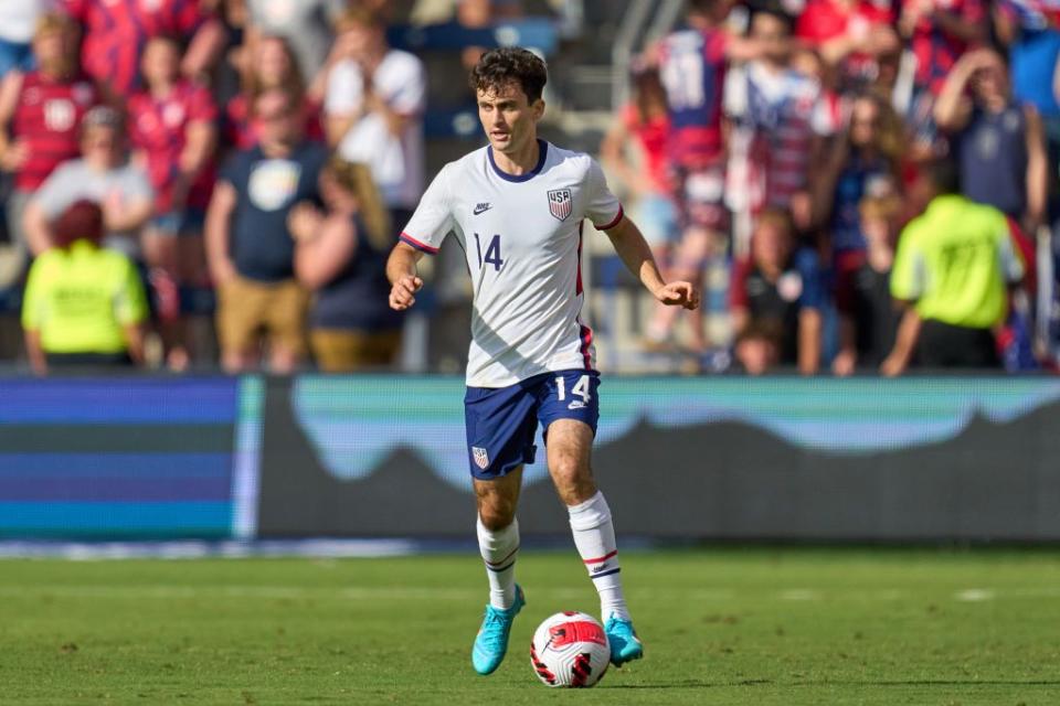 <p>Age: 24</p><p>Hometown: San Diego, California</p><p>Club team: Celta Vigo</p><p>Position: Midfielder</p><p>Fun fact: His parents are both scientists; his mom, <a href="https://www.sbpdiscovery.org/our-scientists/anne-bang-phd" rel="nofollow noopener" target="_blank" data-ylk="slk:Anne Bang;elm:context_link;itc:0;sec:content-canvas" class="link ">Anne Bang</a>, is the Director of Stem Cell Biology at the Conrad Prebys Center for Chemical Genomics, and his dad, <a href="https://www.scripps.edu/faculty/delatorre/" rel="nofollow noopener" target="_blank" data-ylk="slk:Juan De La Torre;elm:context_link;itc:0;sec:content-canvas" class="link ">Juan De La Torre</a>, is a professor in the Department of Immunology and Microbiology at Scripps.</p><p>Instagram: <a class="link " href="https://www.instagram.com/lucadelatorre_8/" rel="nofollow noopener" target="_blank" data-ylk="slk:@lucadelatorre_8;elm:context_link;itc:0;sec:content-canvas">@lucadelatorre_8</a></p>