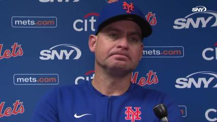 Carlos Mendoza reacts to Mets' tough extra innings loss, Harrison Bader diving for ball to end game