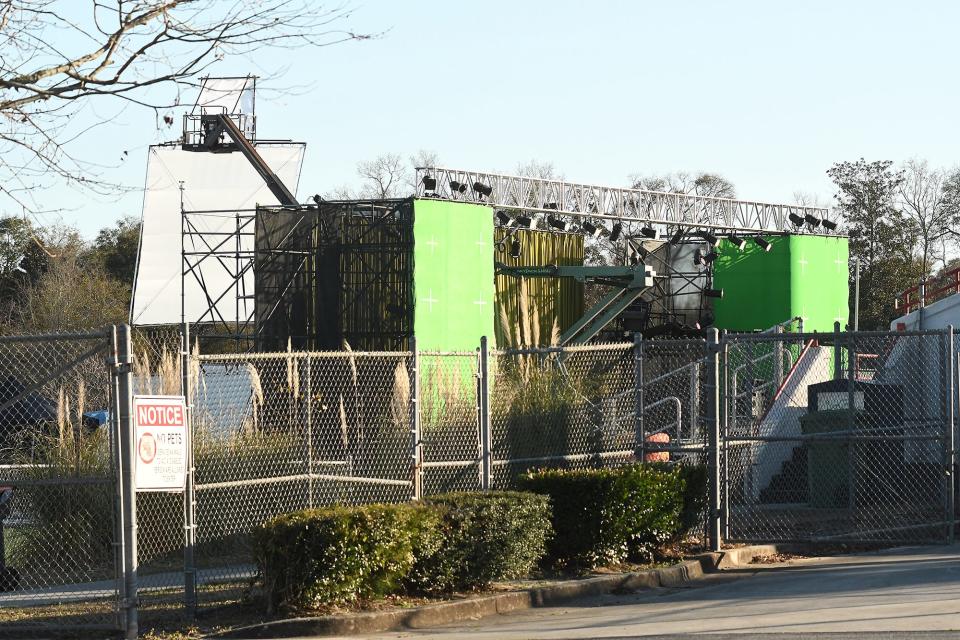 "George & Tammy," a TV miniseries about late country music stars George Jones and Tammy Wynette, shot scenes in Wilmington at Legion Stadium on Monday, Jan. 24, 2022. The series is being co-produced by Spectrum Originals and the Paramount Network.