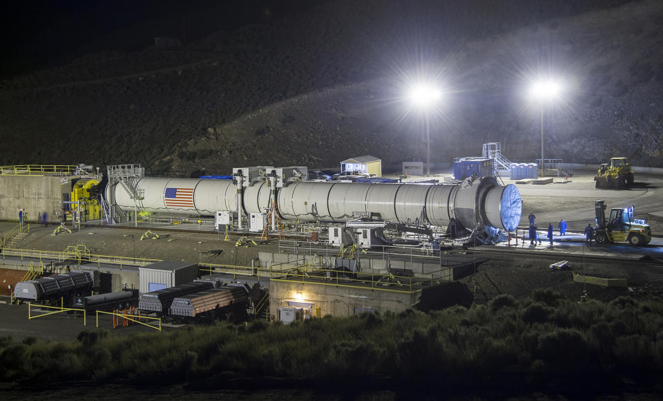 Space Launch System rocket booster test in Utah