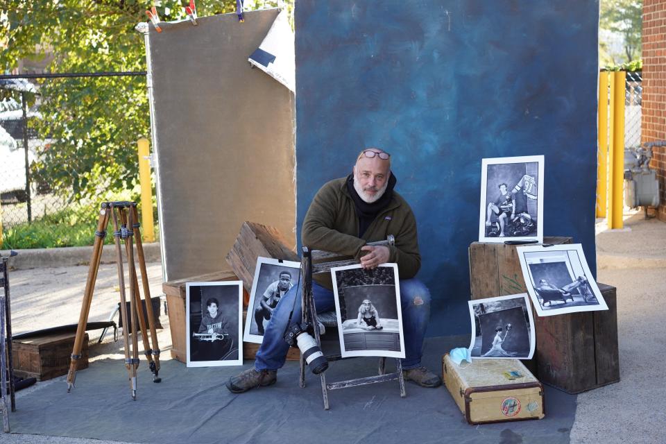 Photographer Matt Mendelsohn of Virginia shows some of the portraits he shot of high school seniors. During the pandemic, a portrait session with his daughter led to an idea: photographing her entire senior class pro bono during lockdown.