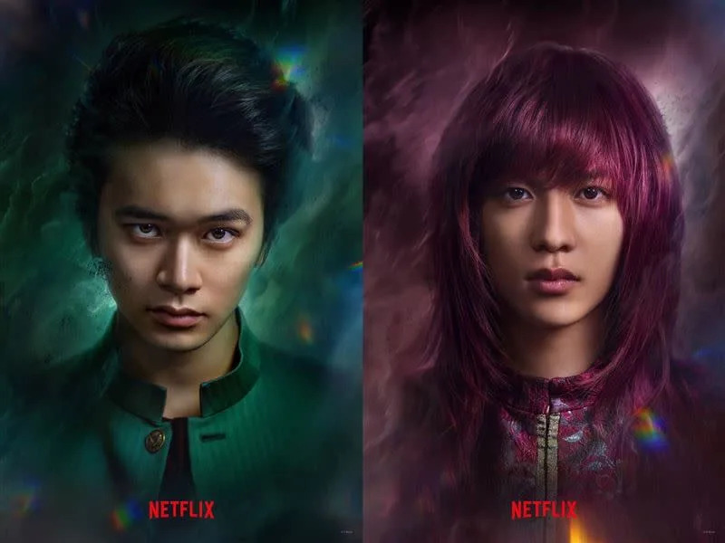  「浦飯幽助」、「藏馬」真人版造型海報。（圖／Netflix提供）