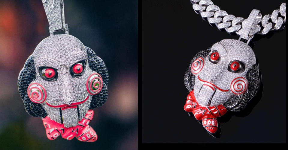 Jigsaw pendants from Aporro. 