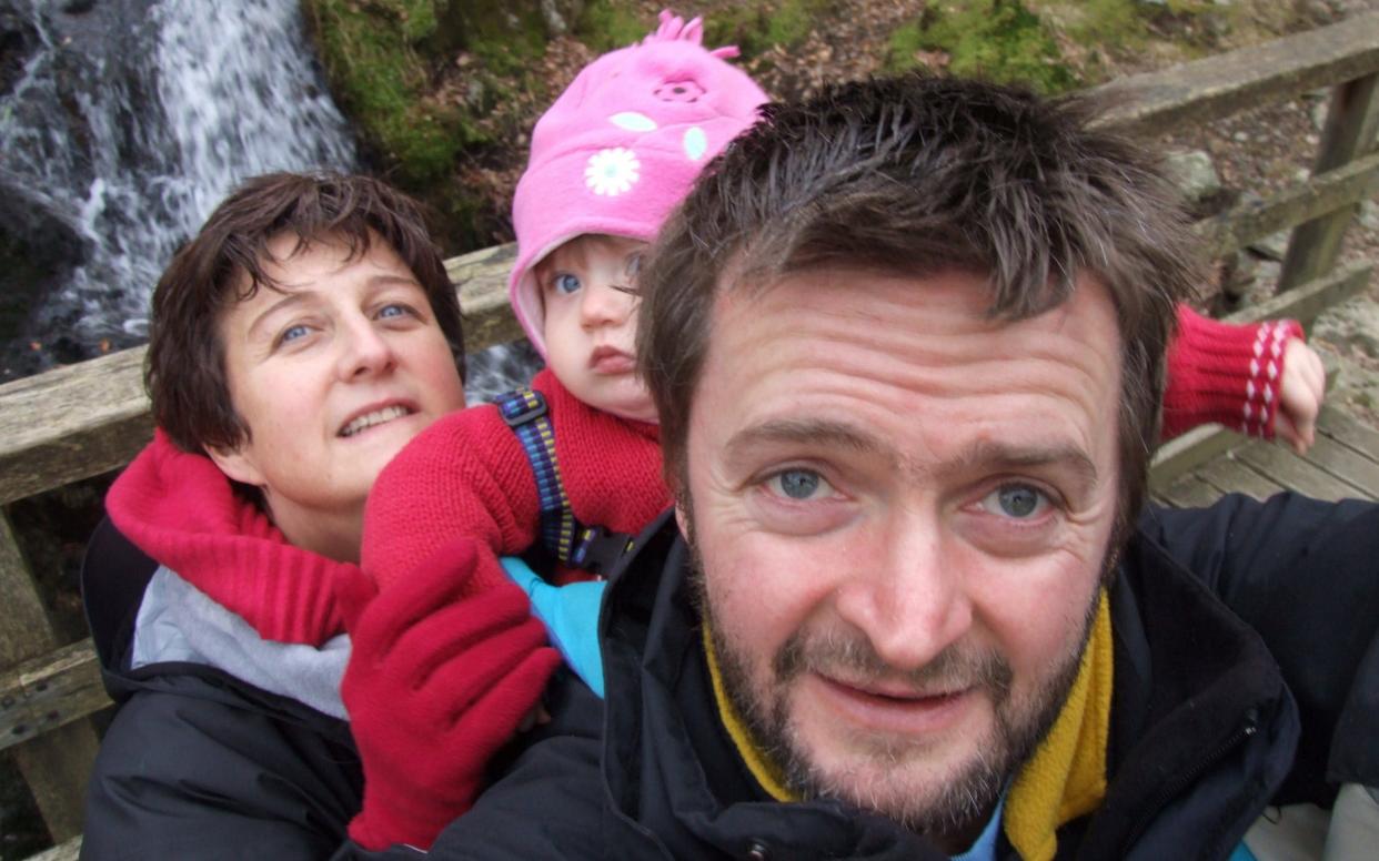 Mark Milsome with wife Andra and daughter Alice - Irwin Mitchell / SWNS.COM