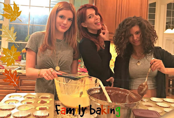 Bella Thorne: “Holiday cooking and baking begins.” -@bellathorne