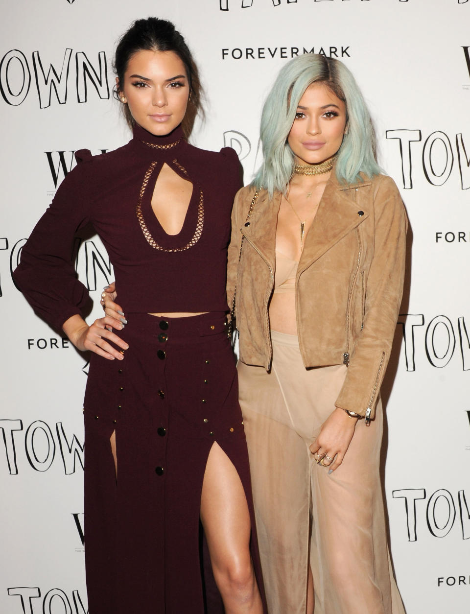 WEST HOLLYWOOD, CA - JULY 18:  Kendall Jenner and sister Kylie Jenner arrive at the Screening Of 20th Century Fox's 'Paper Towns' at The London West Hollywood on July 18, 2015 in West Hollywood, California.  (Photo by Jon Kopaloff/FilmMagic)