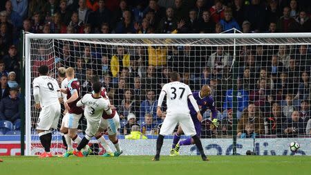 Britain Football Soccer - Burnley v Watford - Premier League - Turf Moor - 26/9/16 Burnley's Michael Keane scores their second goal Reuters / Scott Heppell