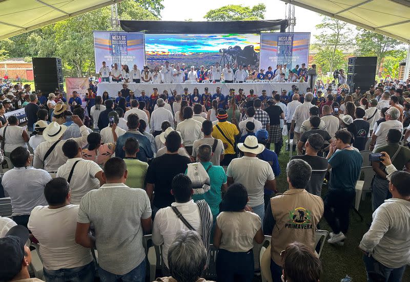 Installation of the peace dialogues between the FARC guerrilla dissidents, the Central General Staff (EMC), and the Colombian government, in Tibu