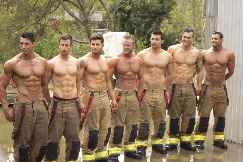 Halfnaked firefighters strike a pose for charity calendar