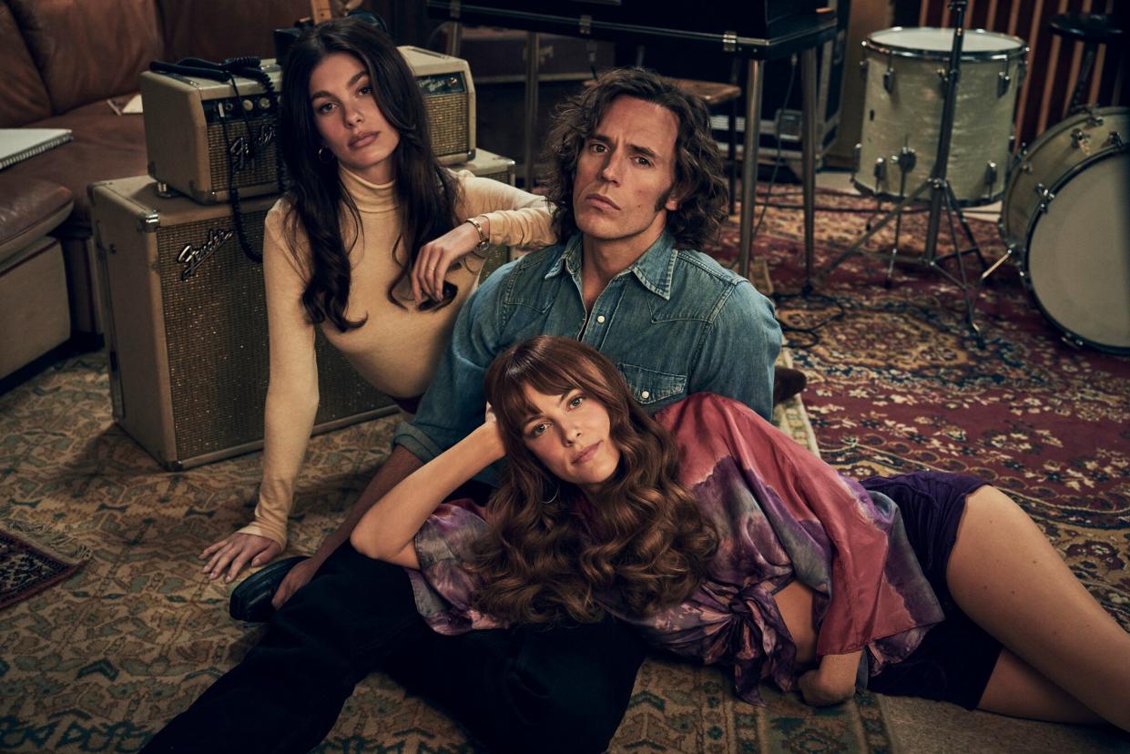 Camila Morrone (Camila Dunne), Sam Claflin (Billy Dunne), Riley Keough (Daisy Jones), Daisy Jones and The Six - First Look