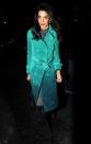 <p>We're green with envy! This suede Burberry trench coat looked striking for a night out in London.</p>