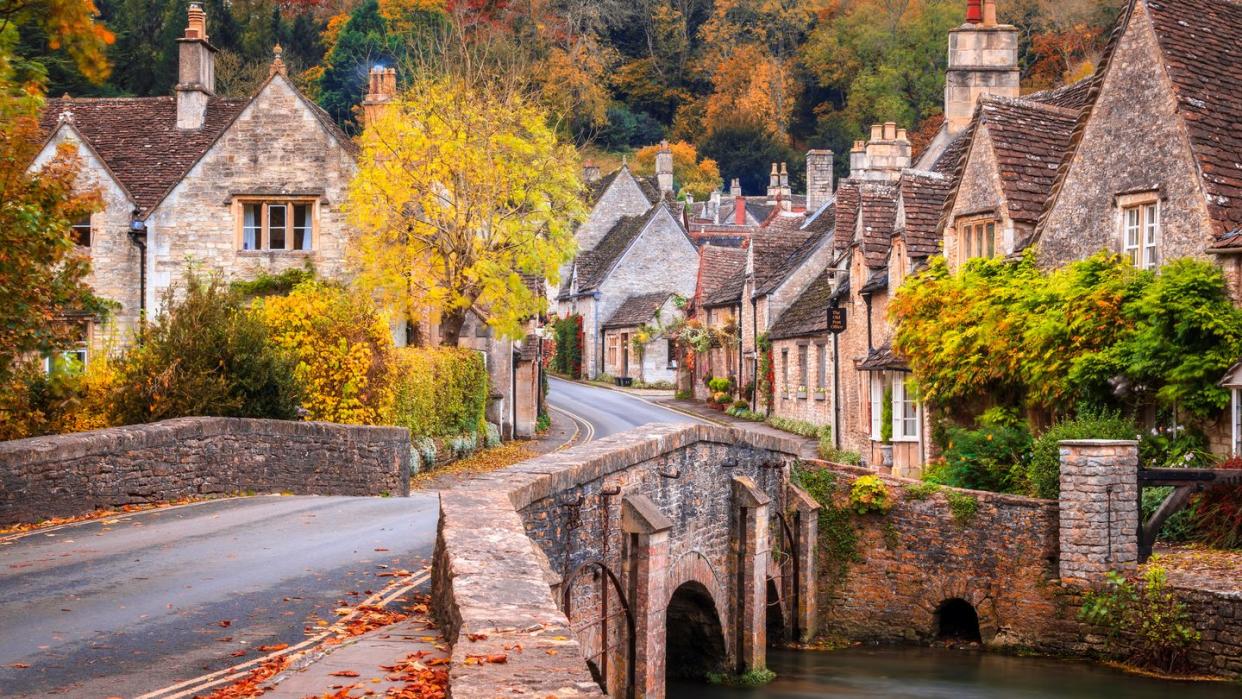 castle combe in wiltshire, england in the autumn
