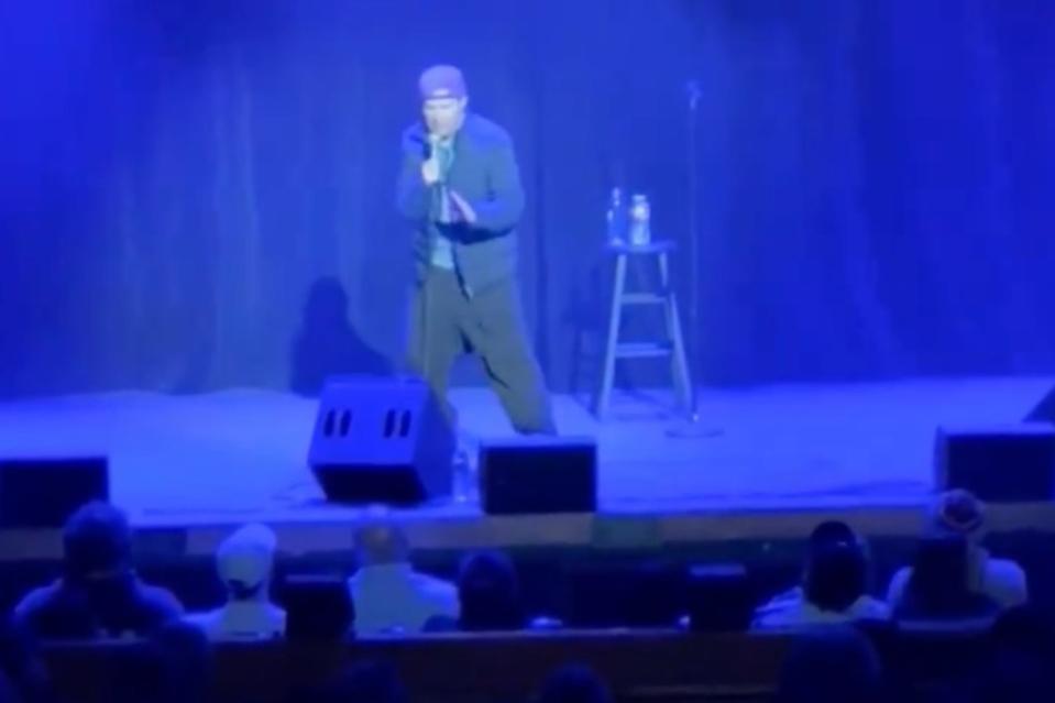 A still from video footage of Nick Swardson taken by audience members. Sean Guy/X