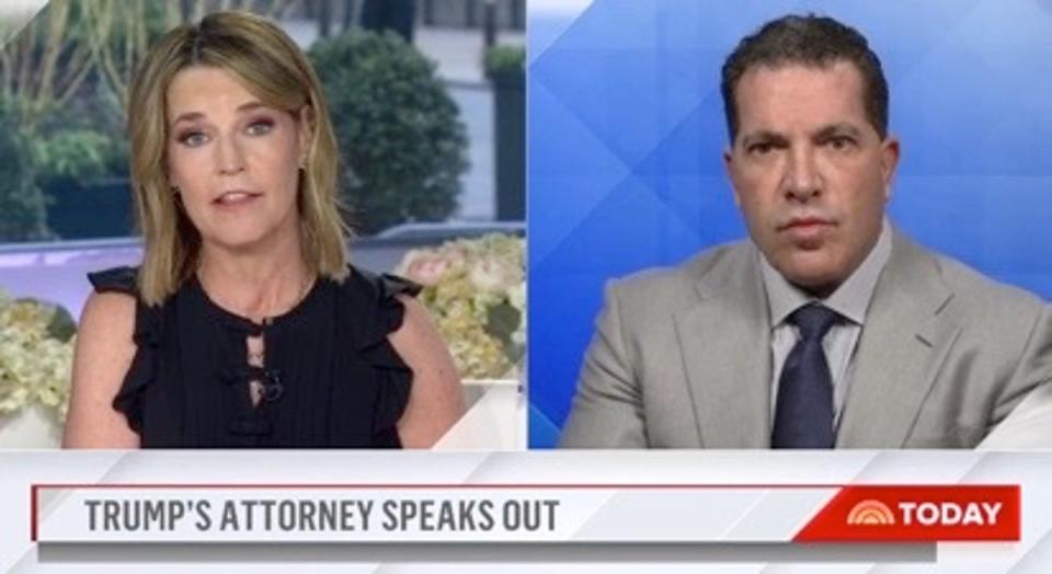 Joe Tacopina appeared on the morning shows on Friday – hours after Donald Trump’s indictment (NBC Today Show)