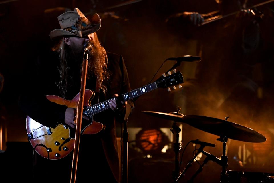 Chris Stapleton performs during the 55th CMA Awards at Bridgestone Arena Wednesday, Nov. 10, 2021 in Nashville, Tenn.