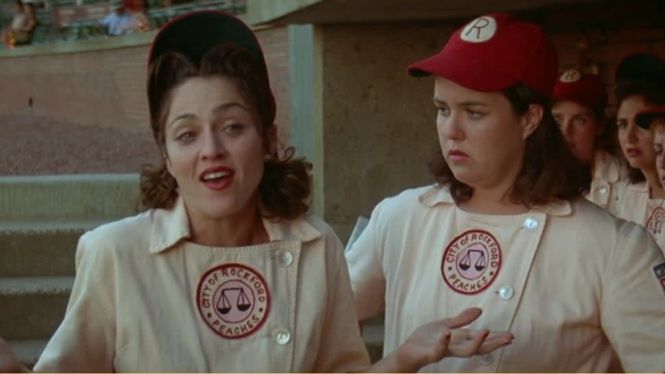 Madonna and Rosie O'Donnell in 'A League of Their Own.'