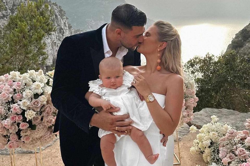 <p>Tommy Fury/Instagram</p> Newly engaged "Love Island" U.K. stars Molly-Mae Hague and Tommy Fury with their six-month-old daughter, Bambi.