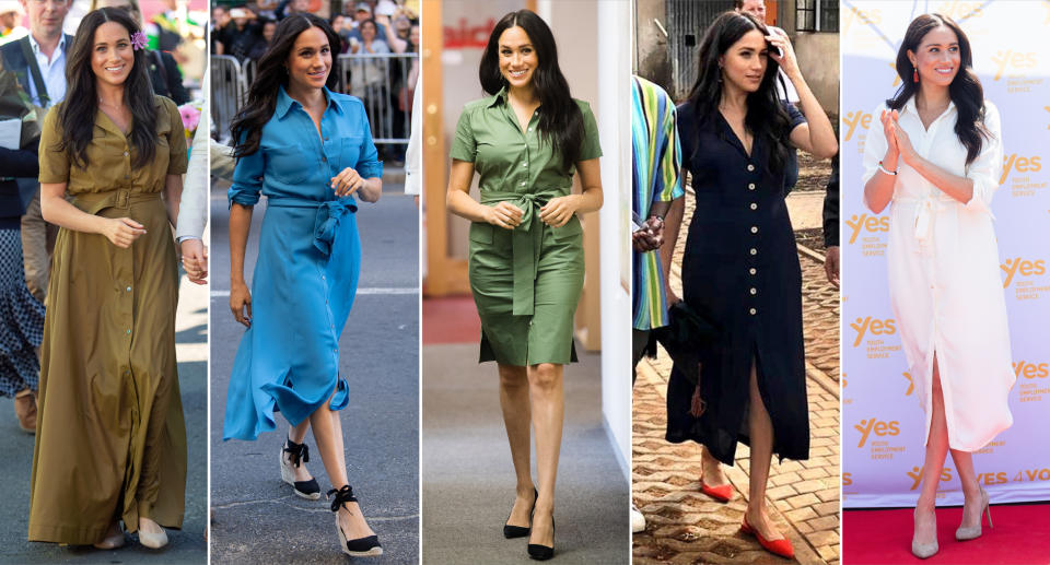 The Duchess of Sussex made a case for the versatile silhouette during her latest tour. (Photo: Getty Images; Yahoo Lifestyle)