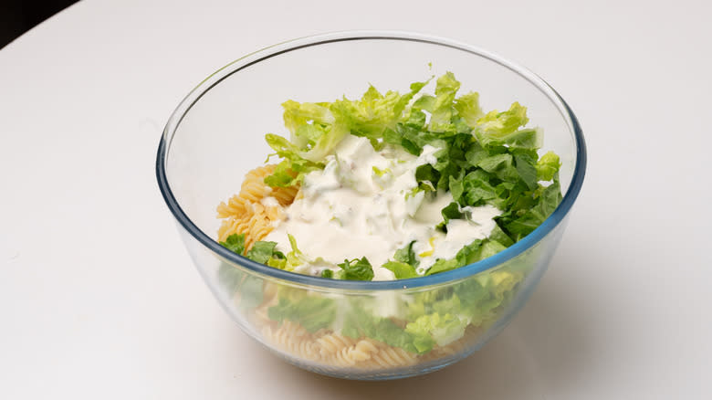 bowl with salad ingredients 