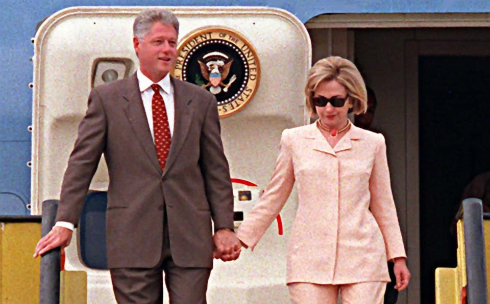 Bill and Hillary Clinton, seen in 1998, were the subject of several assassination bids