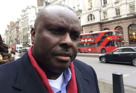 James Ibori, former governor of Nigeria's Delta State, speaks after a court hearing outside the Royal Courts of Justice in London, Britain, January 31, 2017. REUTERS/Estelle Shirbon