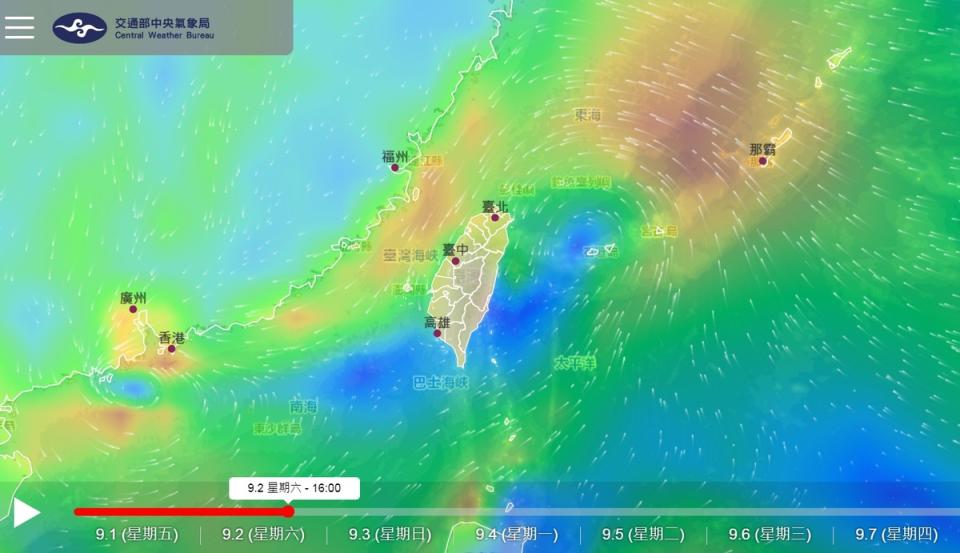 「海葵」颱風逐步地靠近台灣，將成為4年來首個登陸台灣的颱風。   圖：取自中央氣象局