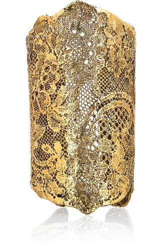 AurÃ©lie Bidermann gold-dipped lace cuff