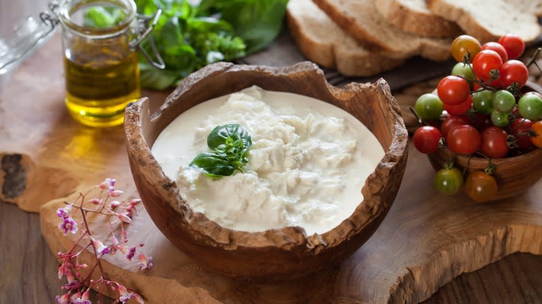 fresh stracciatella cheese