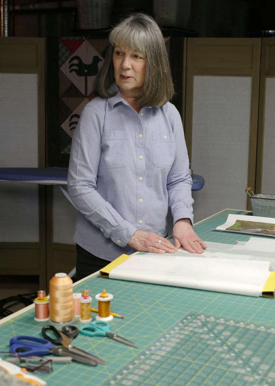 Barbara Strobel Dellger discusses her process in producing her fiber art in Sheboygan.