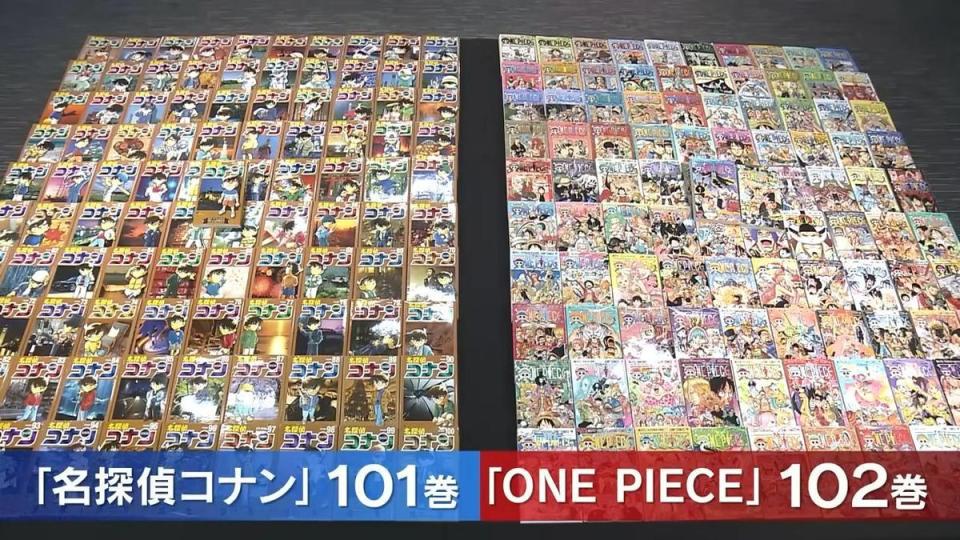 《名偵探柯南》（左）和《航海王》在日本連載超過25年，且都推出超過一百本的單行本漫畫，深獲粉絲喜愛。（翻攝畫面）