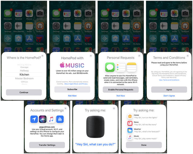 The iPhone walks you through the HomePod setup. No iPhone? No HomePod for you!