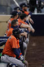 Houston Astros manager Dusty Baker Jr. for the start of Game 7 of a baseball American League Championship Series against the Tampa Bay Rays, Saturday, Oct. 17, 2020, in San Diego. (AP Photo/Ashley Landis)