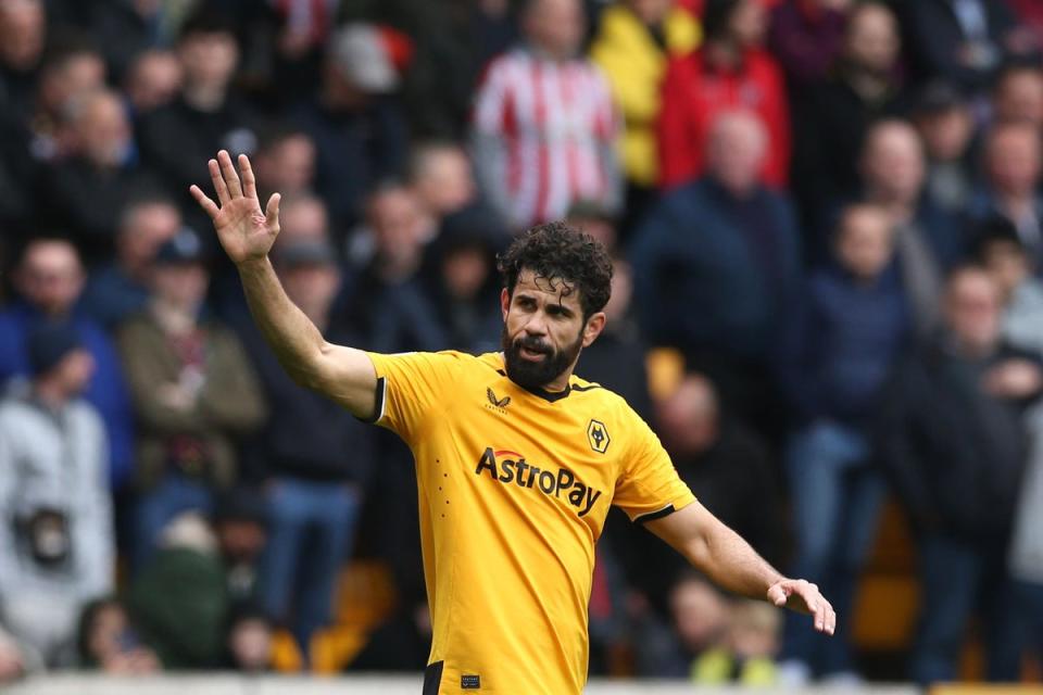 Wolves’ Diego Costa scored his first Premier League goal since 2017 (Barrington Coombs/PA) (PA Wire)