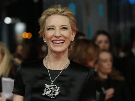 Actress Cate Blanchett arrives at the British Academy of Film and Arts (BAFTA) awards ceremony at the Royal Opera House in London February 16, 2014. REUTERS/Suzanne Plunkett