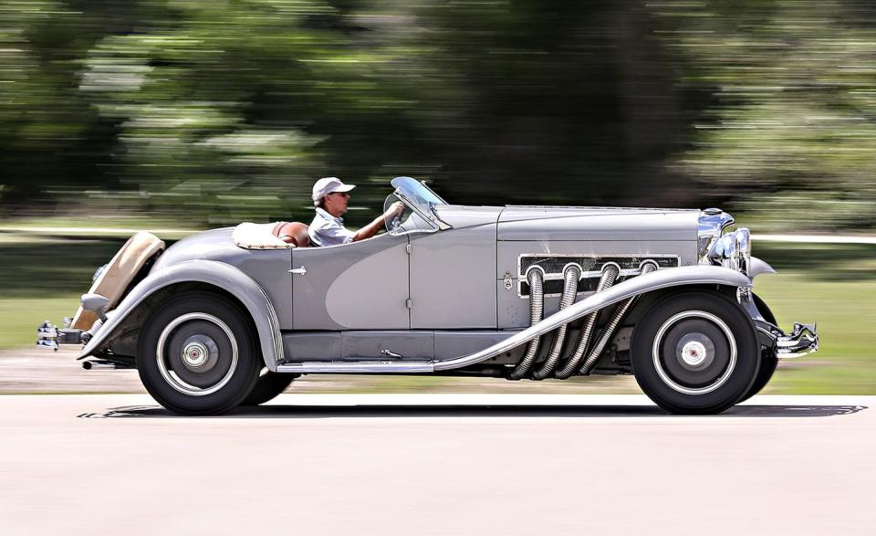 <p>Curious which American car was the most expensive ever sold at auction? You're looking at it. This 1935 Duesenberg SSJ is one of only two ever made. It belonged to Hollywood icon Gary Cooper, who bought it after admiring the one that belonged to his (no less famous) colleague Clark Gable. Its bobtail speedster bodywork shrouds an enormous 6.9-liter supercharged straight-eight, which makes nearly 400 horsepower. That was a massive output figure in the mid-1930s, and it could propel the Duesenberg to a top speed of 140 mph. Following its star-studded commission, the SSJ passed through a string of prominent hands, including those of the famed Briggs Cunningham, who sold it to noted collector Miles Collier, who in turn put it <a rel="nofollow noopener" href="https://www.caranddriver.com/features/g22814017/2018-monterey-car-week-pebble-beach-auction-preview/?slide=10" target="_blank" data-ylk="slk:up for auction in Monterey this past summer;elm:context_link;itc:0;sec:content-canvas" class="link ">up for auction in Monterey this past summer</a>. There it sold for $22 million, cementing its place in the record book.</p>