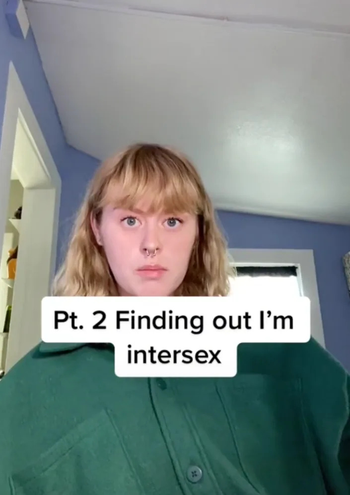 Sydney with caption, &quot;Pt 2 Finding out I'm intersex&quot;