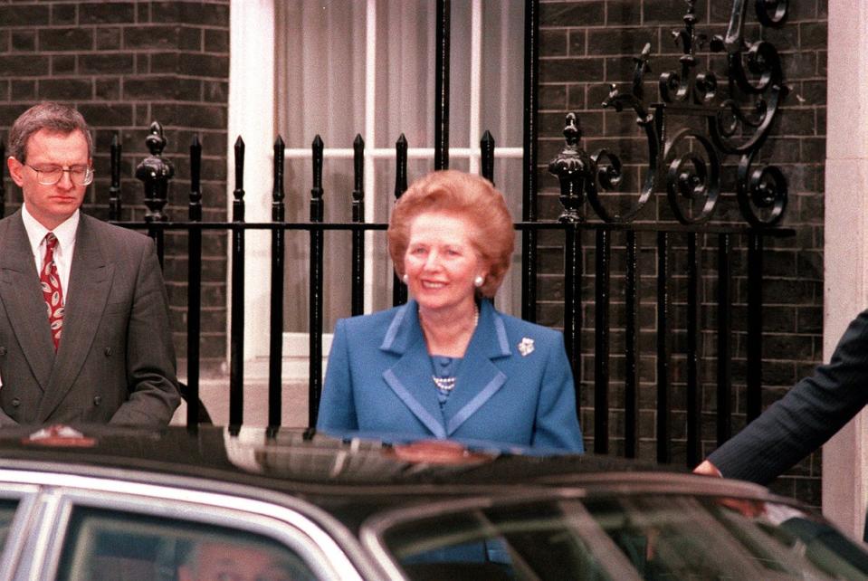 Margaret Thatcher leaves Downing Street on November 22 1990, the day she formally resigned as prime minister (PA) (PA Archive)