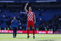 Soccer Football - La Liga Santander - Real Madrid v Girona - Santiago Bernabeu, Madrid, Spain - February 17, 2019 Girona's Pedro Alcala celebrate after the match REUTERS/Susana Vera