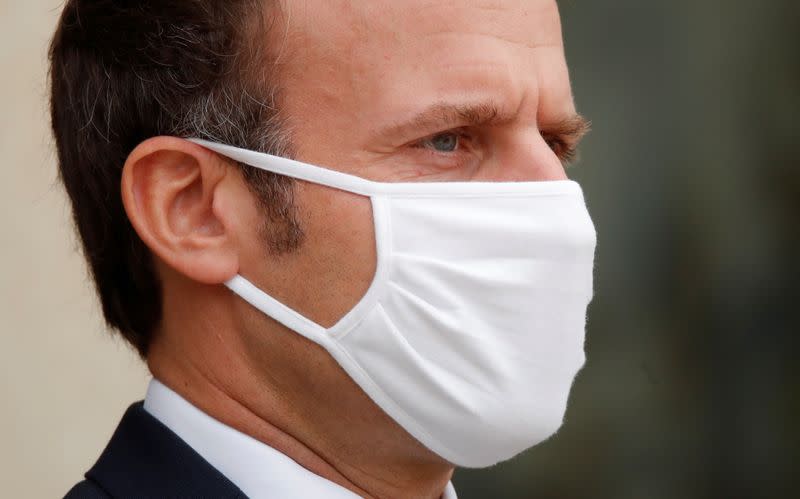 French President Macron at the Elysee Palace in Paris